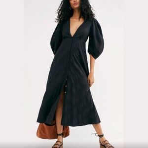 Free People Lydia Black Madi Dress